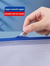 ojussa A4 Plastic File Wallets 5Pcs Zipper Bags PVC Waterproof Folder view 6