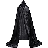 LuckyMjmy Velvet Renaissance Medieval Cloak Cape Lined with Satin