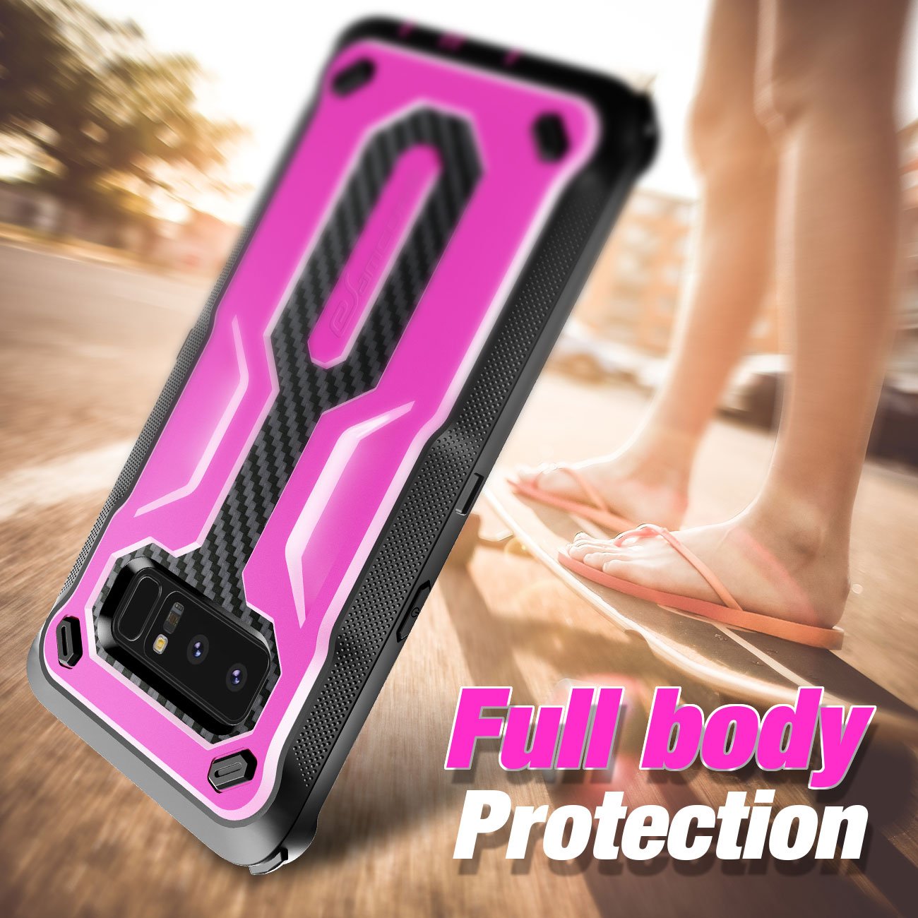 Galaxy Note 8 case, eSamcore Full Body Protection Shockproof Case Cover with Rugged Heavy Duty Holster Clip Kickstand [WITHOUT Built-in Screen Protector] for Samsung Note 8 2017 [Purple]