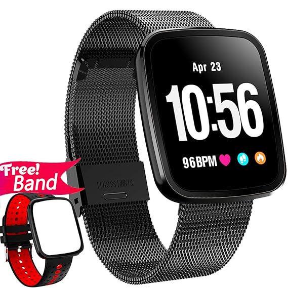 [Gorilla Glass] 1.3 Smart Watch Fitness Tracker Heart Rate Monitor Blood Pressure for Women Men IP67 Waterproof Removable Smart Band Pedometer ...
