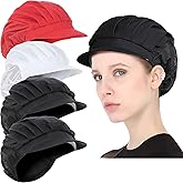4 or 8 Pack Chef Hat Kitchen Cooking Chef Cap Adjustable Food Service Hair Nets Reusable Washable Mesh Bouffant Beanie