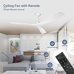 BvenuBigLite White Ceiling Fan with Remote: 3