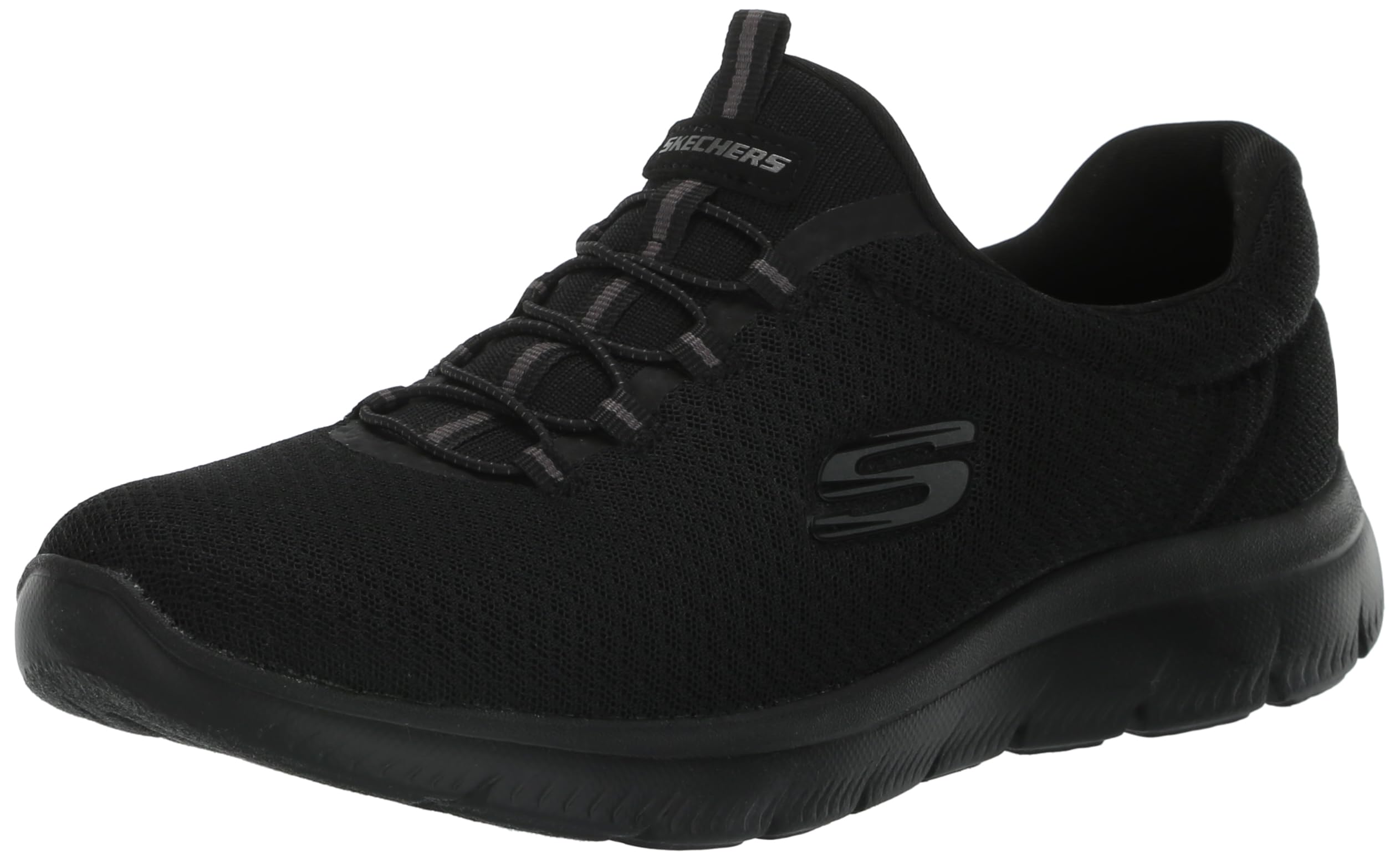Skechers Women's Summits Sneaker, Black/White, 8.5