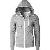 H2H Men's Slim Fit Zip Up Lightweight Long Sleeve Basic American Flag Printed Hoodie SweatShirt