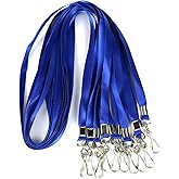 Bulk Lanyards Premium Cruise Lanyard Nylon Badge Lanyards for Id Holder Perfect for Office, Kids, Teachers (Blue, 100Pack)