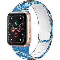 Mugust Sport Band Compatible with for Apple Watch Band 38mm 40mm 42mm 44mm, Soft Silicone Fadeless Pattern Printed…