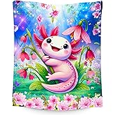 PoshWrap Girls Blanket, Axolotl Blanket for Girls, Gifts for Toddler Kids, Cute Flannel Throw for Daughter, 40"x50"