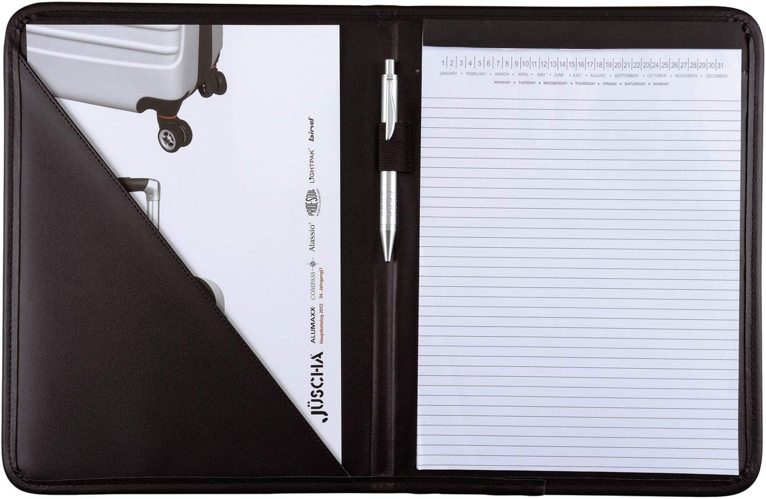 Alassio Savona 30099 Writing Case in DIN A4 Format Business Folder Made of Finetouch Imitation Leather Document Folder in Black - Image 3