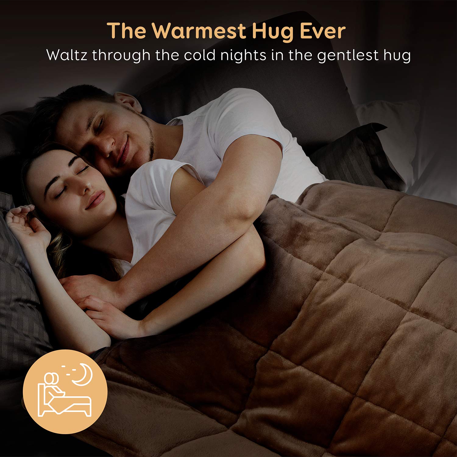 BUZIO Sherpa Fleece Weighted Blanket for Adult, 15 lbs Heavy Fuzzy Throw Blanket with Soft Plush Flannel, Dual Sided Queen Size Cozy Fluffy Blanket, 60 x 80 inches, Light Tan