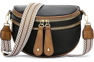 KKXIU Crossbody Sling Bag for Women Trendy Fanny Pack Vegan Leather Chest Bag