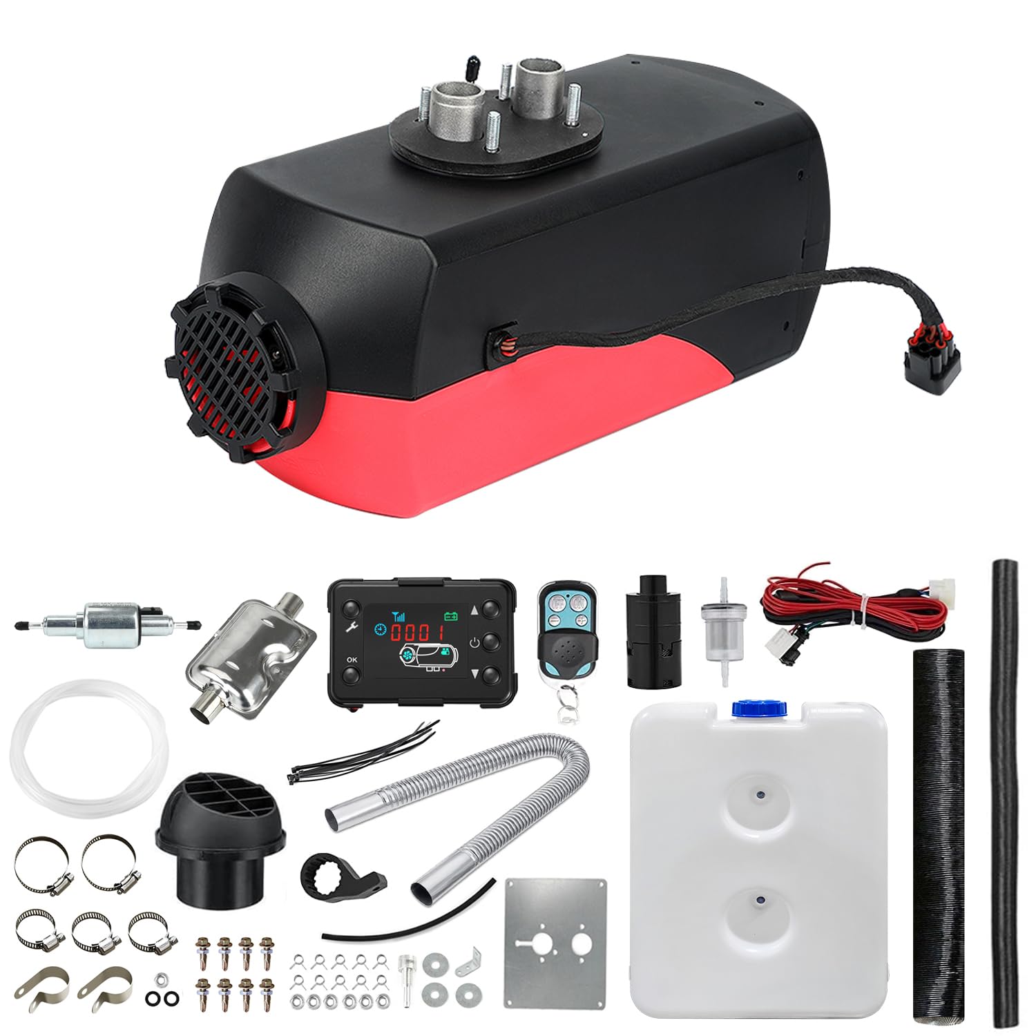 Triclicks Diesel Air Heater 12V 5KW-8KW All In One Fast Heating Parking Night Diesel Heater with LCD Display Remote Control For Campervan Car Truck Boat RV (Color A, Regular)