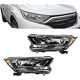 Thomletha Driver Side and Passenger Side Headlights Assembly Halogen Replacement for Honda CRV 2017-2022 Housing Chrome Lamp LH RH 2PCS 33150-TLA-A01 33100-TLA-A01