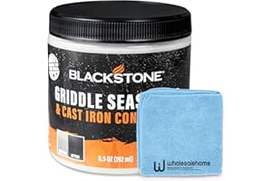 Cast Iron Seasoning Oil, Blackstone Seasoning and Conditioner Griddle Accessories with Wholesalehome Cleaning Cloth