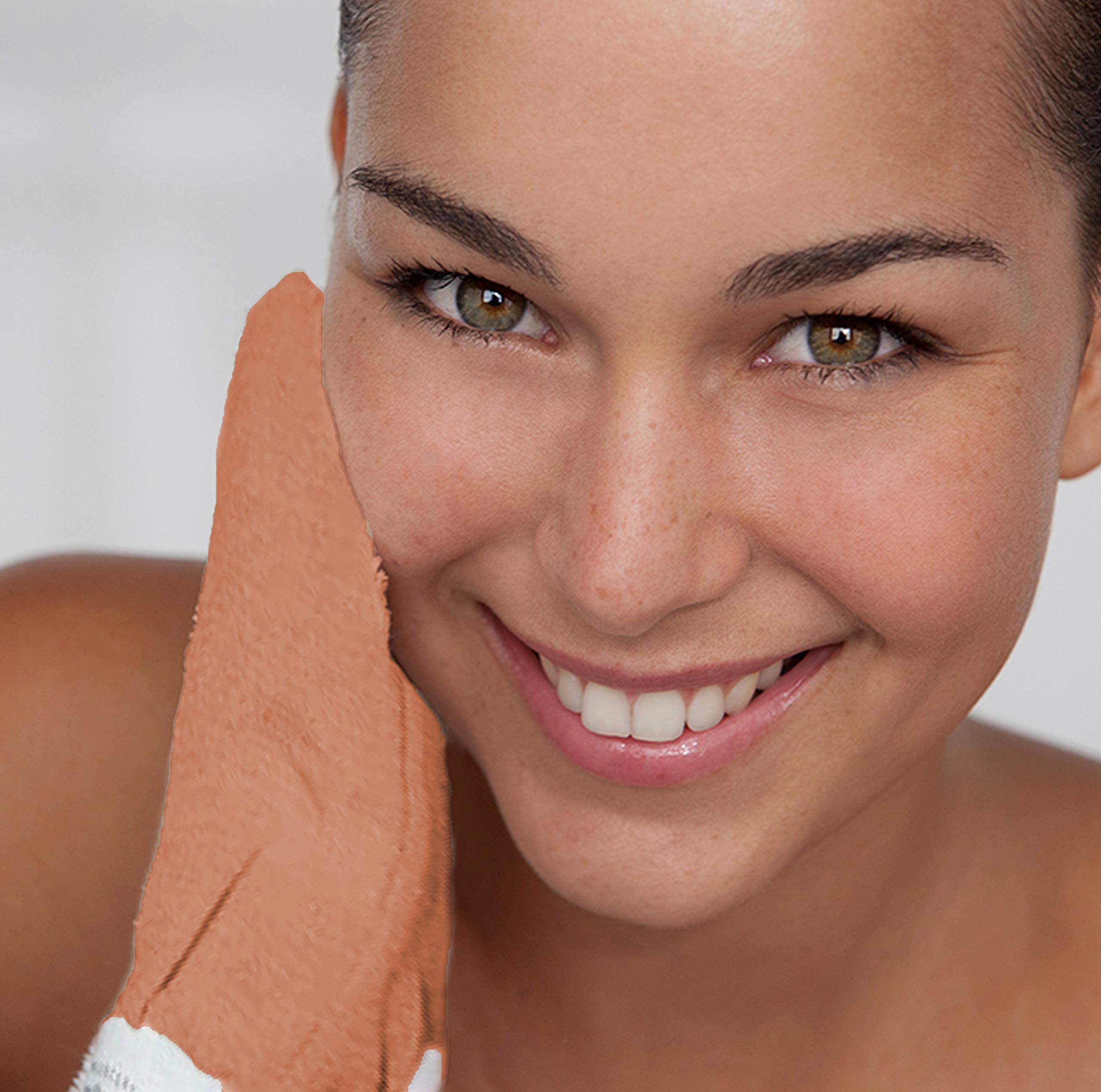 Original Kessa Exfoliating Glove - Salmon Beige - Microdermabrasion Exfoliating Mitts, Removes unwanted dead skin, dirt and grime and Keratosis Pilaris. Great for spray tan removal. 1 unit