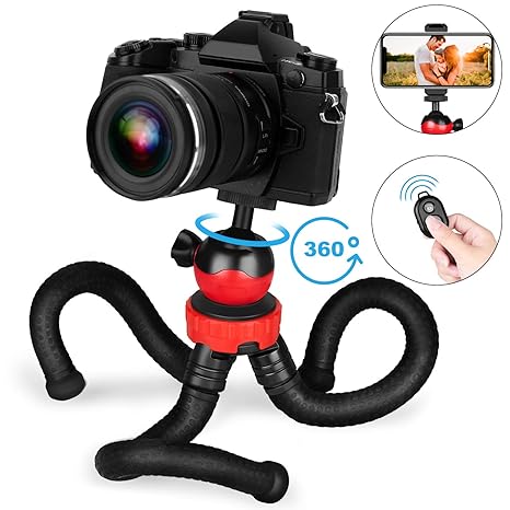 Trípode Movil, GooFoto Trípode Flexible con Control Remoto ...