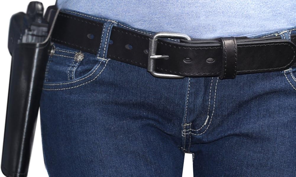Kmioc Concealed Carry CCW Leather Gun Belt 1 1/2 inch 100% Full Grain Thick Leather Belt for Gun Carry : Clothing