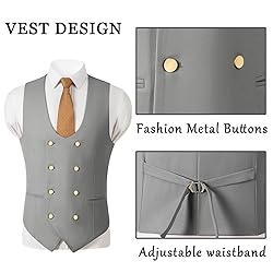 Aowdoy Men's Suits 3 Piece Slim Fit Tuxedo Suit One