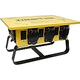 Southwire Temporary Power X-Treme Box - 50A 125/250V Portable Power Distribution with 6 5-20 U-Ground/Straight Blade Receptacles - Rugged Steel Construction