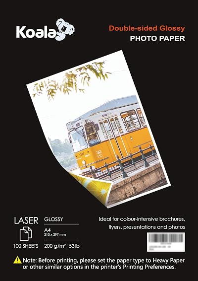 Koala Double Sided Glossy Laser Photo Paper A4 200gsm 100 Sheets