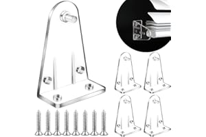 LOFRCIN 2 Inch 4pcs Blinds Hold Down Brackets, Clear Plastic Door Blinds Bottom Bracket, Blind Bottom Rail Hold Clips for Horizontal Blinds Shades Windows Doors