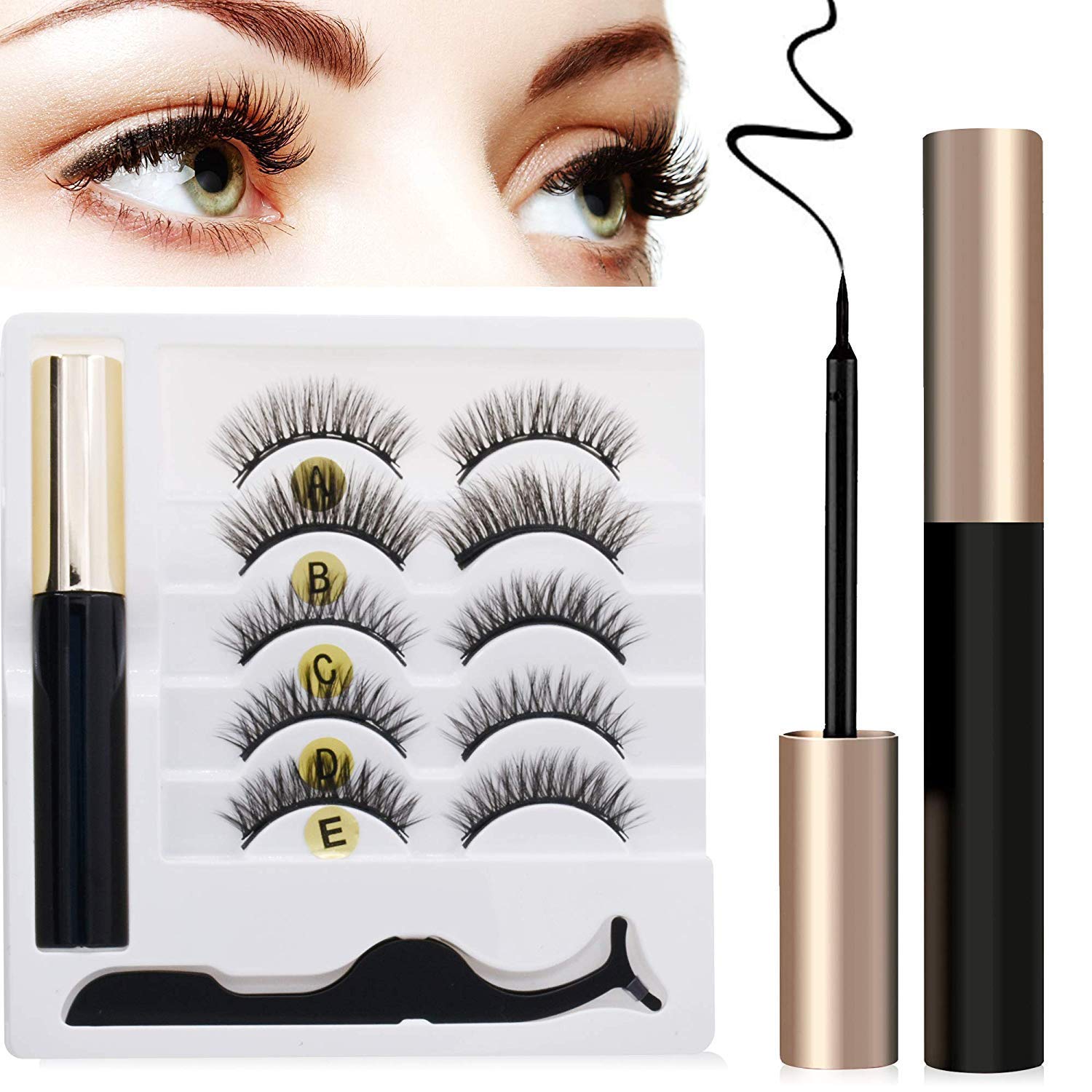 Eyeliner and Lashes Eyelashes Kit False