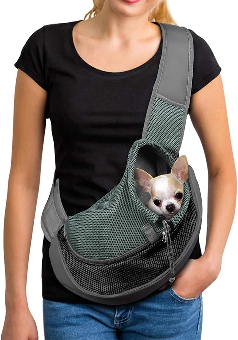 LONTG Pet Sling Carrier Bag for Small Dogs Cats Adjustable Shoulder Strap