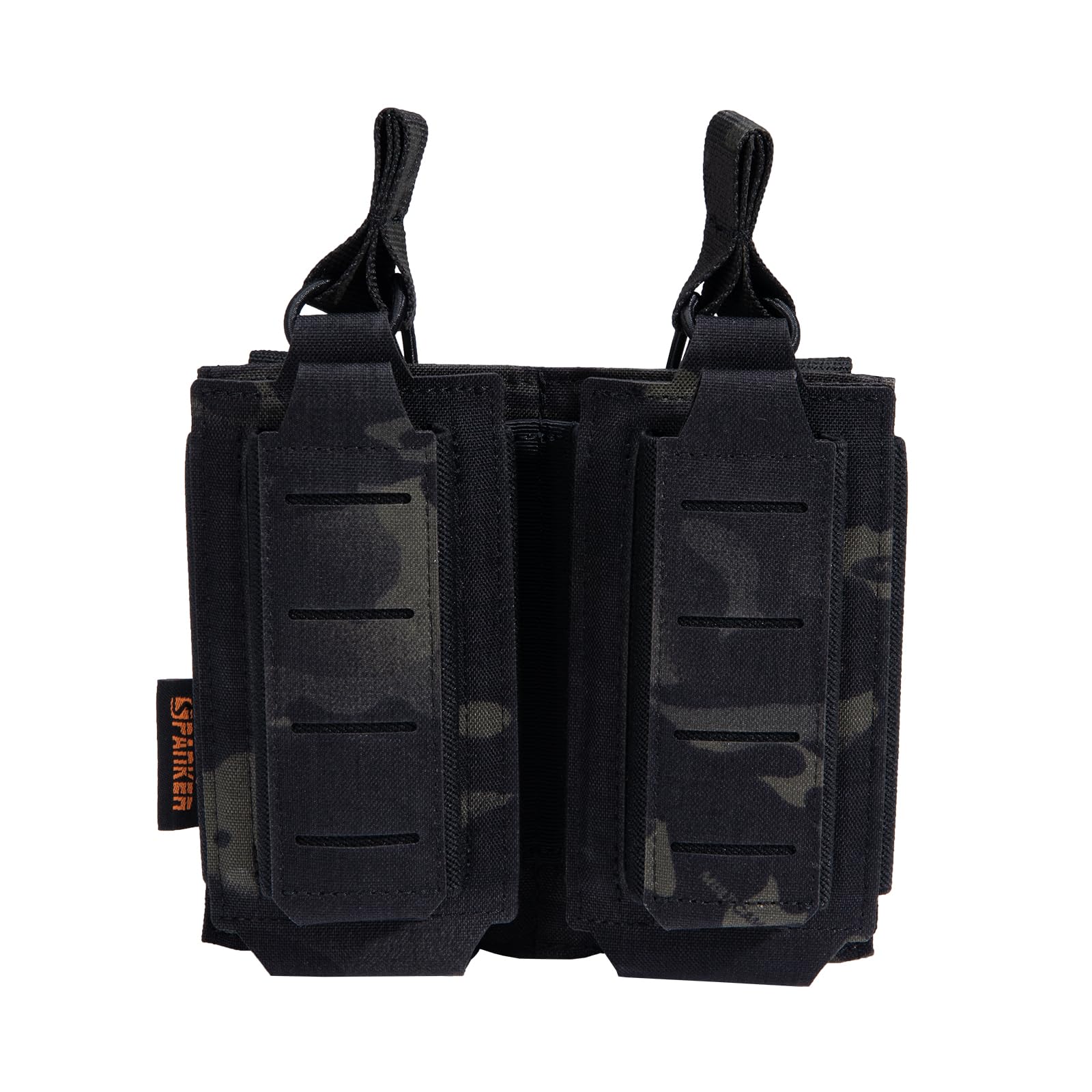 EXCELLENT ELITE SPANKER Tactical Molle Mag Pouch Pistol Mag Pouch for M4 M14 M16 AK AR Elastic Mag Pouch(Double,MCB)