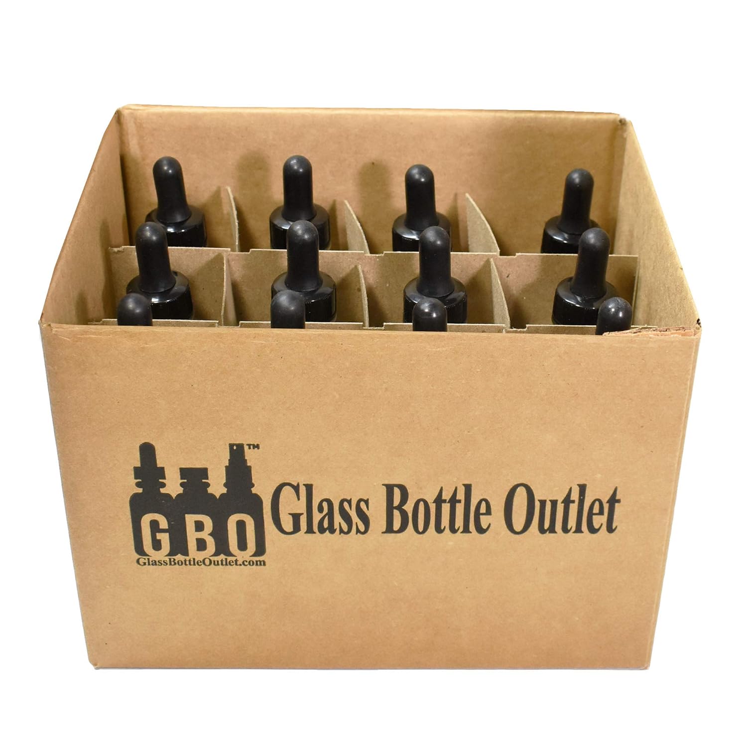 (Pack of 12) 4 oz. Clear Boston Round with Black Glass Dropper: Industrial & Scientific