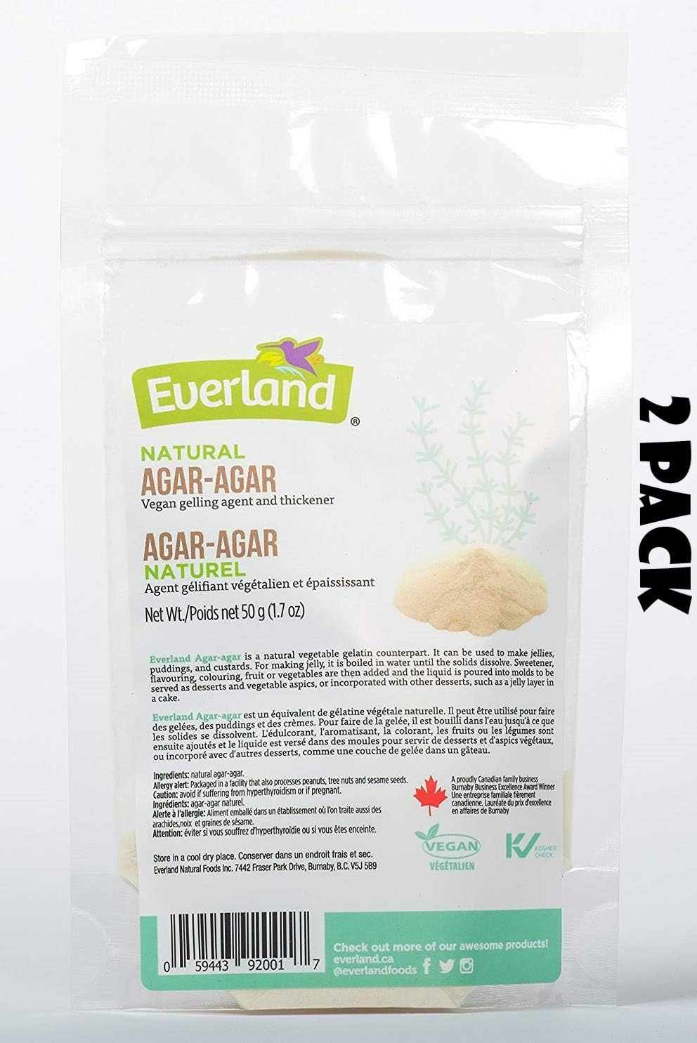 Everland Agar Agar 50gm Amazon Ca Grocery