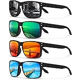 Lengnuantazhi 4 Pack Polarized Sunglasses for Men Women Sports Driving Fishing Glasses UV400 Protection