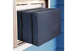 Qualward Window Air Conditioner Cover for Outside Unit, AC Covers for Outdoor Window Large Size - 27.5"W x 23"D x 19"H Inches, Blue