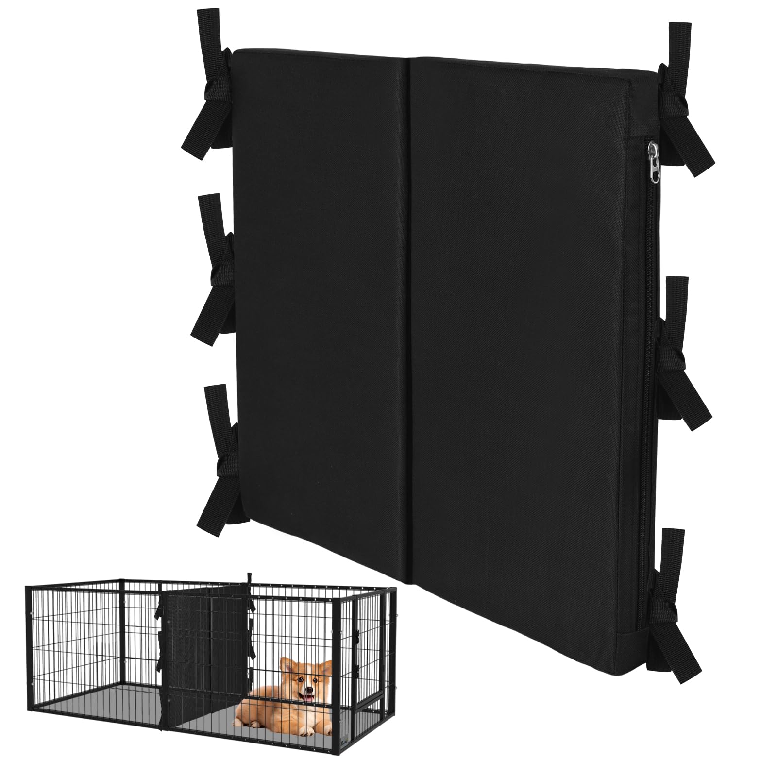 Photo 1 of YeeBeny Dog Crate Divider, 16.9x16.5 Black Thick Dog Kennel Divider Foldable Divider for Small Dog Crates (Cage Not Included)
