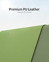 YSAGi Leather Desk Mat Large 80x40 cm Non-Slip Waterproof Leaf Green view 2