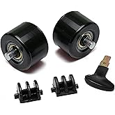 Kids Roller Skate Replacement Wheels with ABEC-5 Bearings - Double Wheel Set for 2-in-1 Skate Shoes, Includes 2 Wheels + 2 Cover Plates + Tool, Indoor/Outdoor