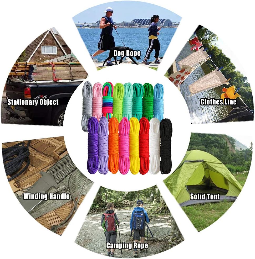 WEREWOLVES 550 Paracord - Survival Paracord Bracelet Crafting Kits Crafting Kits - Parachute Cord with Soft Tape Measure, Buckles, Carabiner, and Key Rings -Multicolor Rope Gift Box : Sports & Outdoors