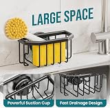 TAILI Sponge Holder for Kitchen Sink Aluminium Strong Suction 5 KG Black view 3