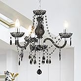 Luvkczc Black Chandelier Small Crystal Chandeliers Lighting Mini Acrylic Chandelier 3 Light Modern Pendant Light Fixtures for