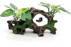 relaqcc Fish Tank Decorations Artifical Driftwood Cave Aquarium Decor Ornaments Silk Aquarium Plants for Betta Fish Tank Accessories