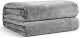 EHEYCIGA Fleece Blanket Twin 150x200cm Grey Soft Flannel Throw