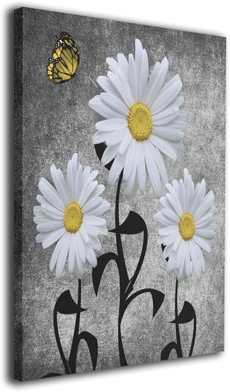 Amazon Com Okoart Art Logo Three Yellow White Gray Daisy Flowers Butterfly Floral Comtemporary Canvas Prints Pictures Painting Home Decoration Wall Decor Ready To Hang 16x20in Posters Prints okoart art logo three yellow white gray daisy flowers butterfly floral comtemporary canvas prints pictures painting home decoration wall decor ready