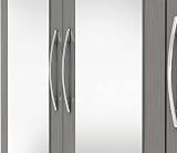 Seconique Nevada 4 Door Wardrobe 2 Drawers 3D Effect Grey 154cm view 6
