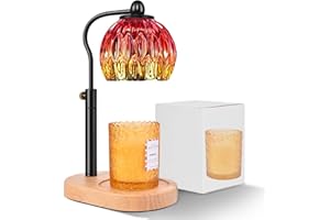 ACTIER Candle Warmer Lamp with Complimentary Aroma Candle Jar, Height Adjustable with Timer & Dimmer, Compatible with Various Sizes of Aroma Candles, Perfect Room Decor and House Warming Gifts (Warm Gold)