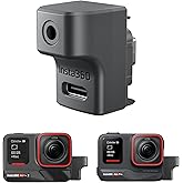 CYNOVA Insta 360 Mic Adapter - 2-in-1 Type-C & 3.5mm External Audio for Insta360 Pro 2/Ace Pro