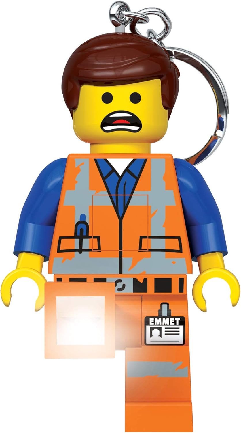 IQ The Lego Movie 2 Emmet Minifigure LED Key Light Keychain for Boys Girls Kids Adults