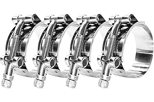 BOTTEN 4 Pack 2" T-Bolt Hose Clamp, Clamp Range 56-64mm for 2" Hose ID, hose clamps Stainless Steel, heavy duty,radiator hose