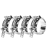 BOTTEN 4 Pack 1" T-Bolt Hose Clamp, Clamp Range