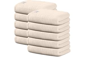 Wimist 10 Pack Baby Washcloths, Baby Muslin Washcloths, Baby Wash Cloths Face Cloths, Suitable for Newborns, Children, 10 x 1