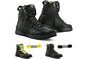 SHIMA Rebel WP, Waterproof Motorcycle Shoes for Men - Breathable, Reinforced Street Riding Shoes with Side Zipper