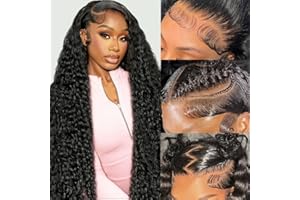 Kdmidun 13x6 Deep Wave Lace Front Wigs Human Hair 200 Density 13x6 HD Lace Front Wigs Human Hair Wigs for Women Glueless Wigs Human Hair Deep Curly Wig Pre Plucked 28 Inch