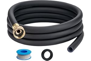 ZY-hosetube 5FT Dehumidifier Drain Hose with 3/4” FHT Brass Rustproof Connector, Versatile Drain Hose Perfectly Compatible with most Dehumidifiers and 3/4” external thread outlet, No Leak (Black, 5FT)